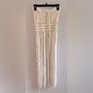 Crocheted open weave beach swim cover up